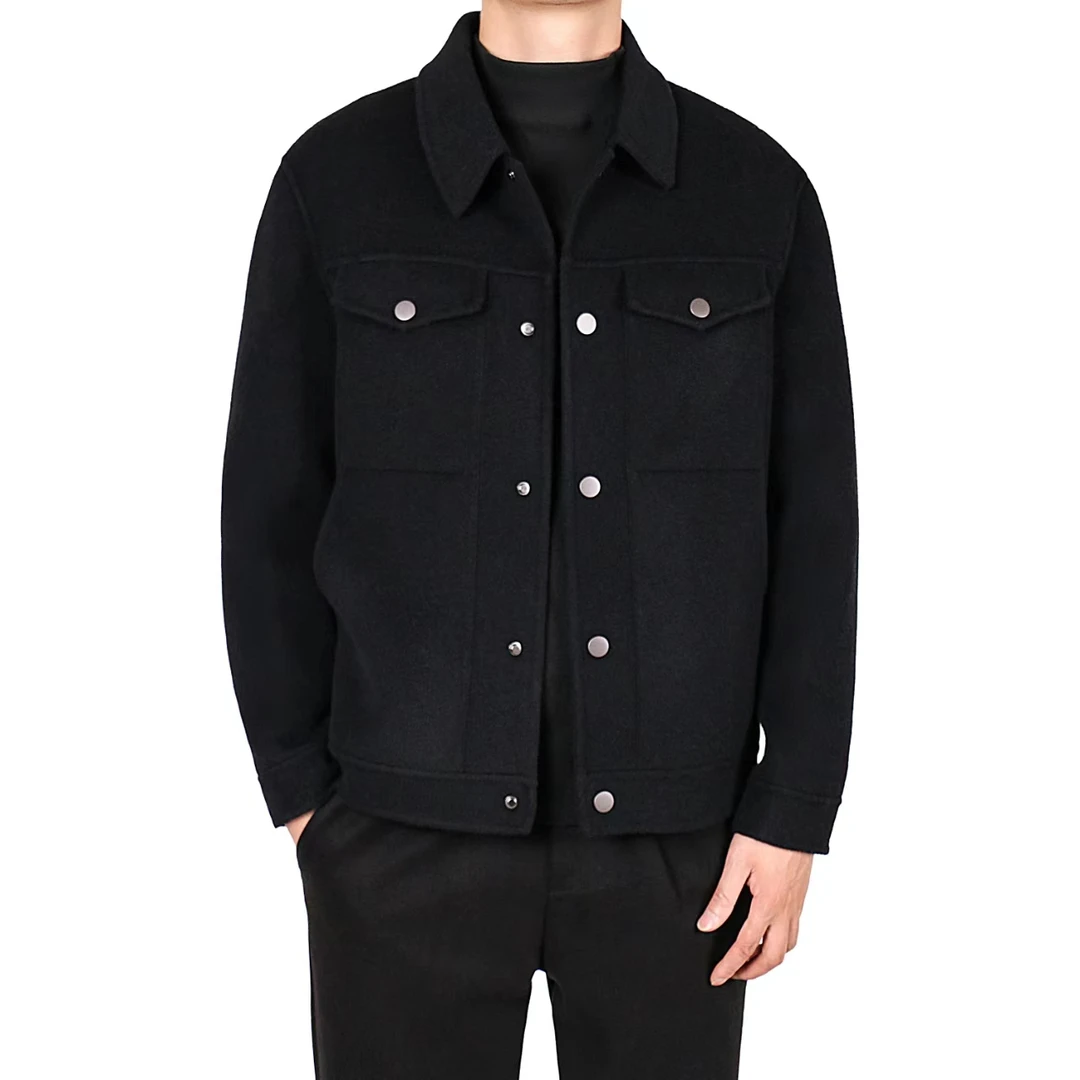 烁高5919#短款夹克男秋冬休闲商务百搭翻领双面外套