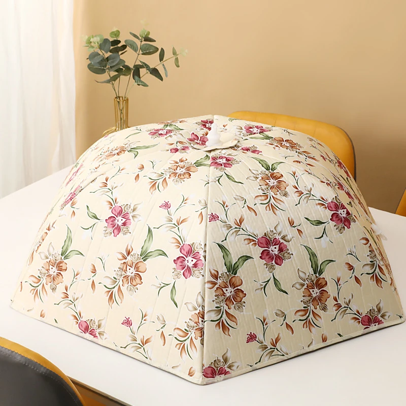 冬季加厚保温菜罩可折叠家用饭菜餐桌罩大号保护罩食物盖菜神器