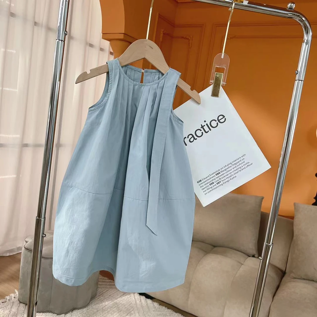 韩国童装女童连衣裙夏装2024儿童吊带裙子新款女孩夏天背心无袖裙