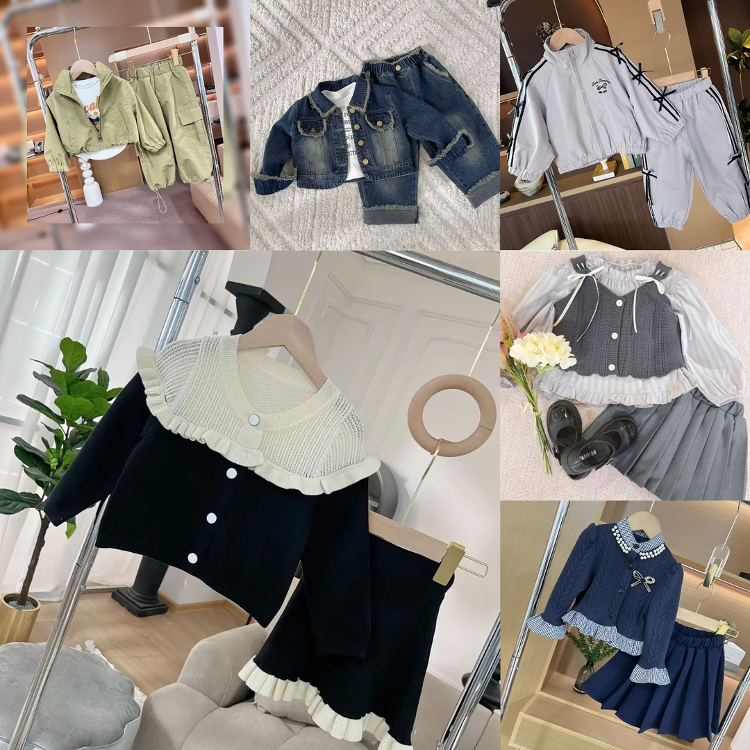 【301-332】2024女童洋气时尚洋气设计师款儿童套装夏款穿搭套装1