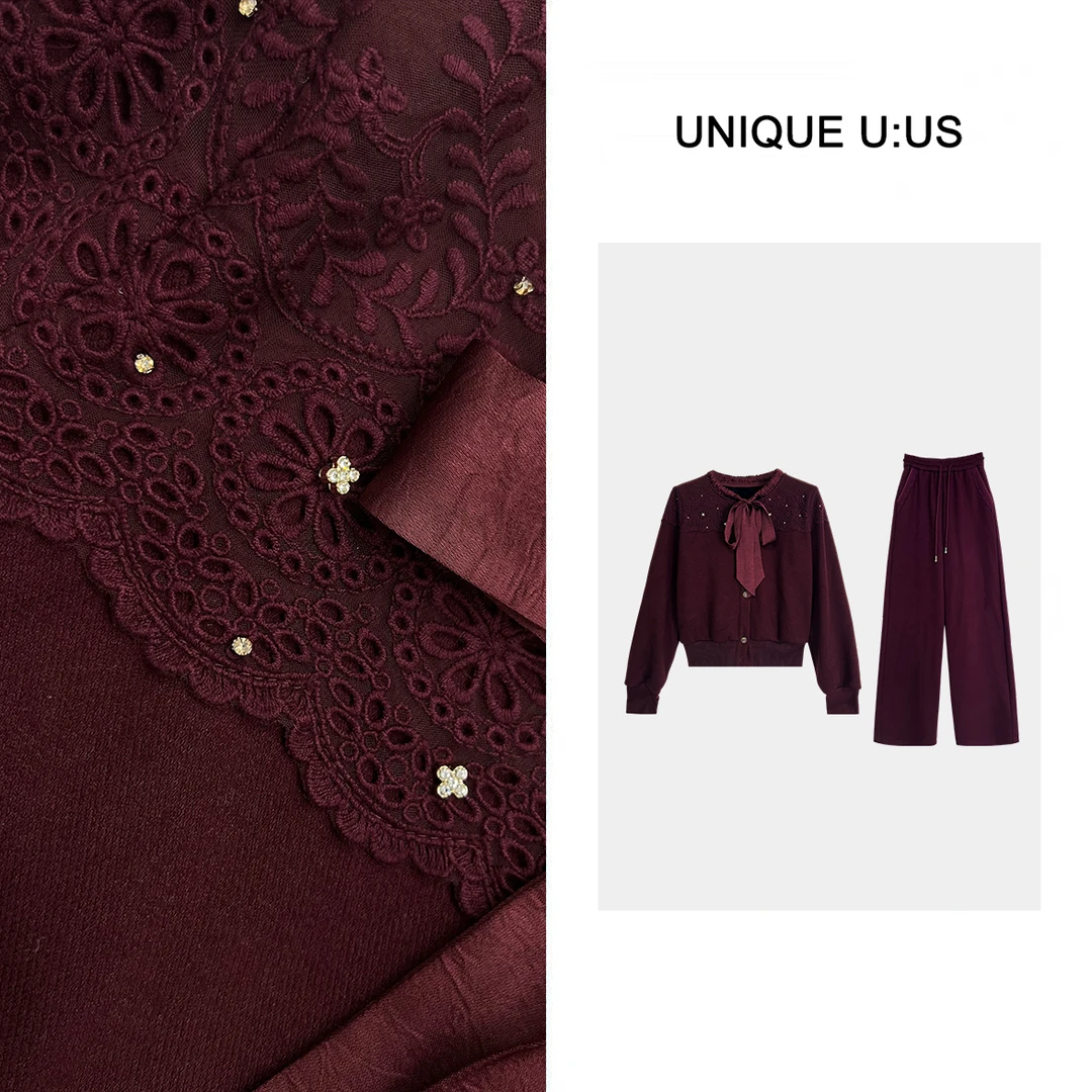 范有名设计师秋冬休闲气质时尚潮流女装加绒套装-2410628