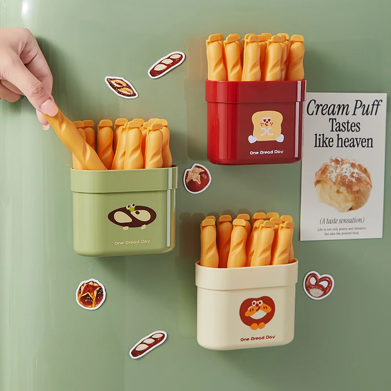 诺室法棍封口夹冰箱磁吸盒贴零食品封口夹子调料密封夹防潮食品夹