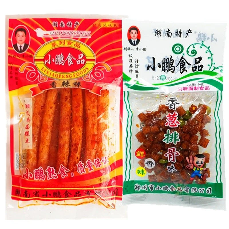 湖南特产小鹏食品李小鹏香葱排骨味辣条麻辣条8090后/0lb蔬菜组合