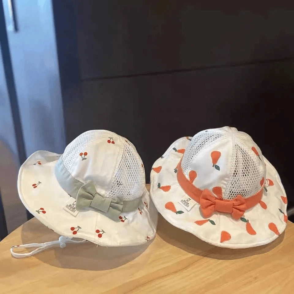 女宝宝帽子夏季薄款网眼遮阳帽婴儿公主可爱女童幼儿童防晒渔夫帽