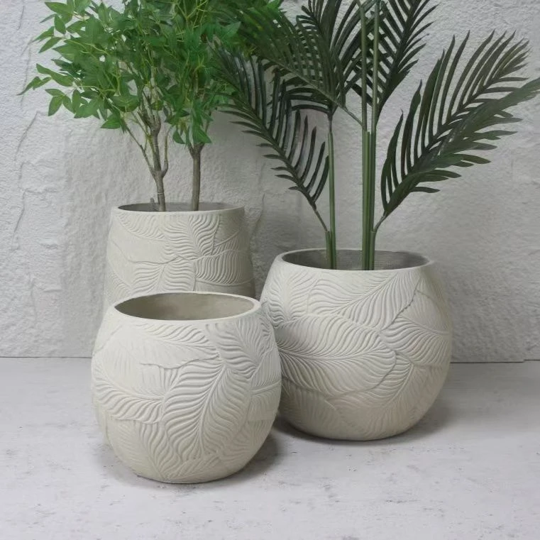 大叶圆球镁泥花盆龙血树黑珍珠高山榕欧式简约办公室透气大号盆器