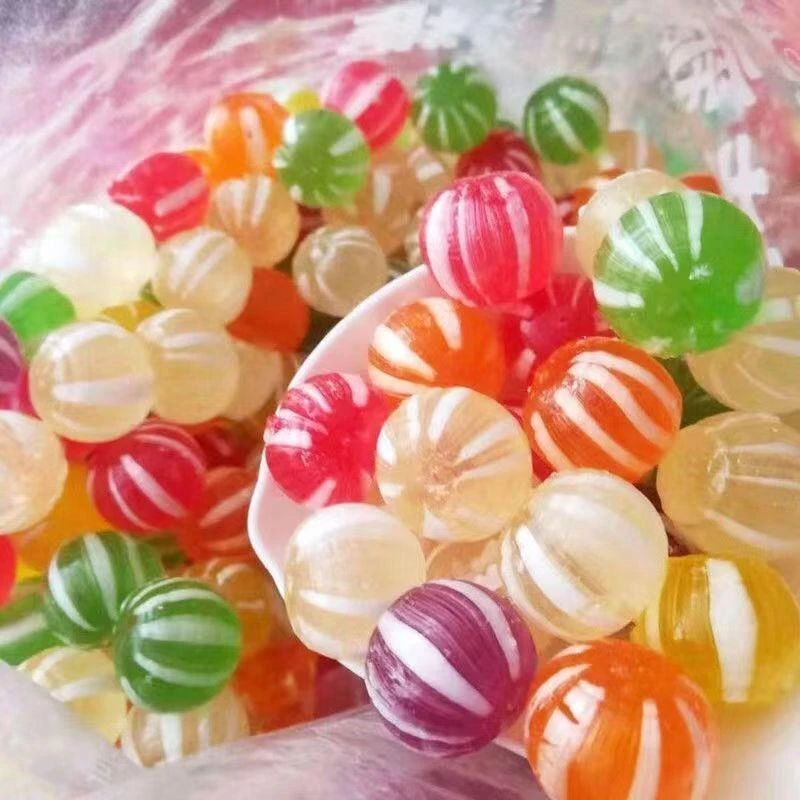 老式水果糖500g东北光腚糖光糖硬糖球怀旧回味球形枕形桔子瓣糖果