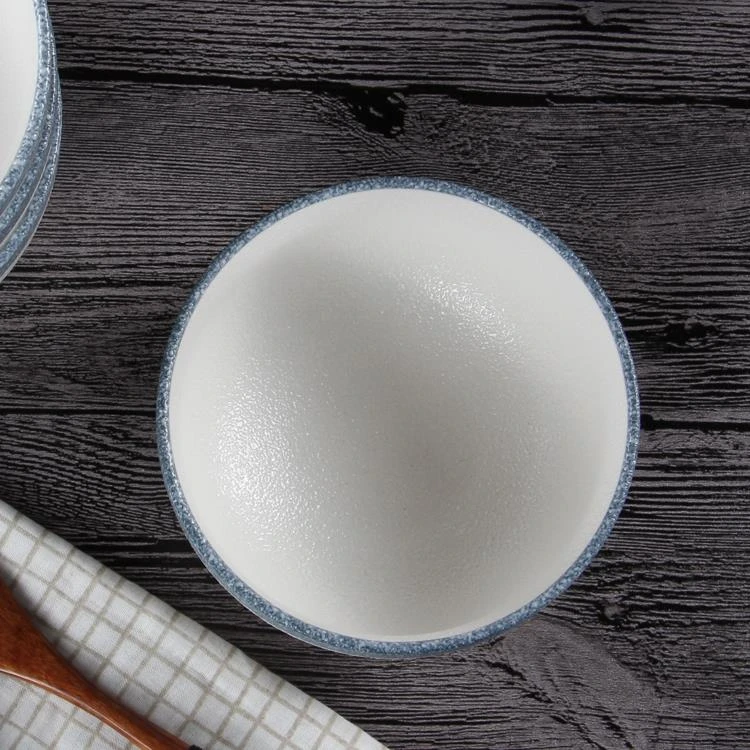 日式雪花釉餐具创意陶瓷圆胖米饭碗汤碗小面碗4.25英寸甜点碗菜碗