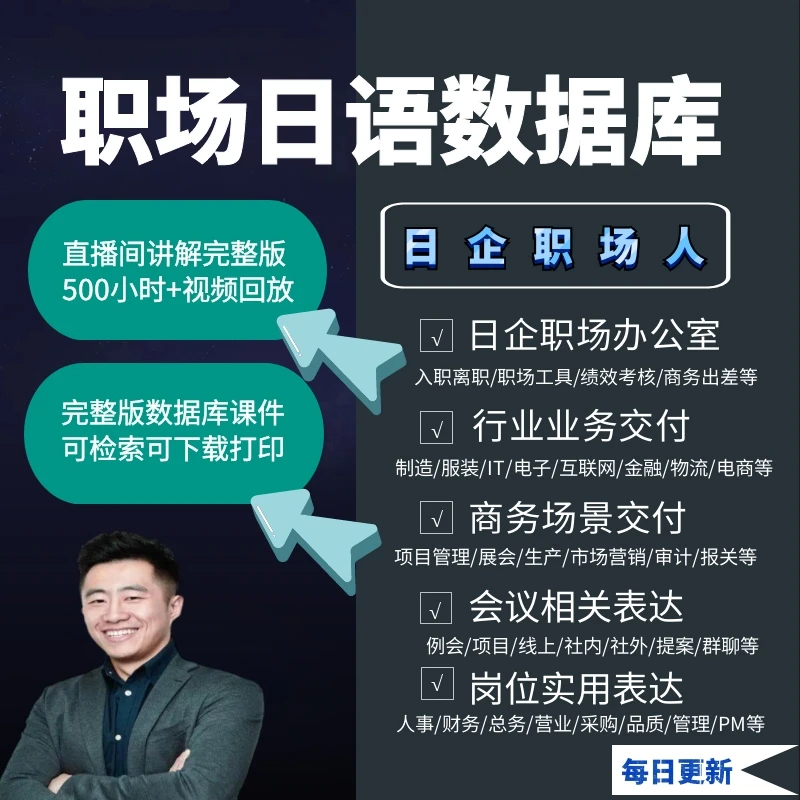 【职场日语专属】数据库完整版+直播间视频讲解回放