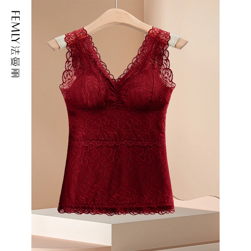 FEMLY法曼丽 秋季百搭蕾丝性感简约保暖上衣NY62