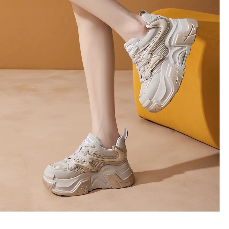 【三生石下】内增高厚底网面透气百搭多巴胺休闲运动女鞋6996-8