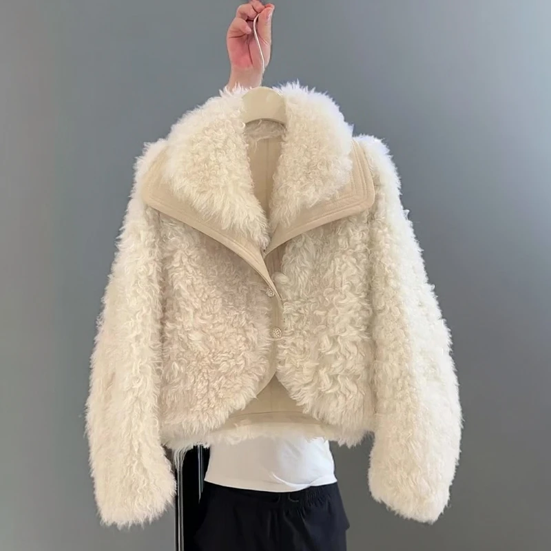 宽松慵懒风气质高级感超好看外套休闲上衣女2024冬新款皮毛一体潮