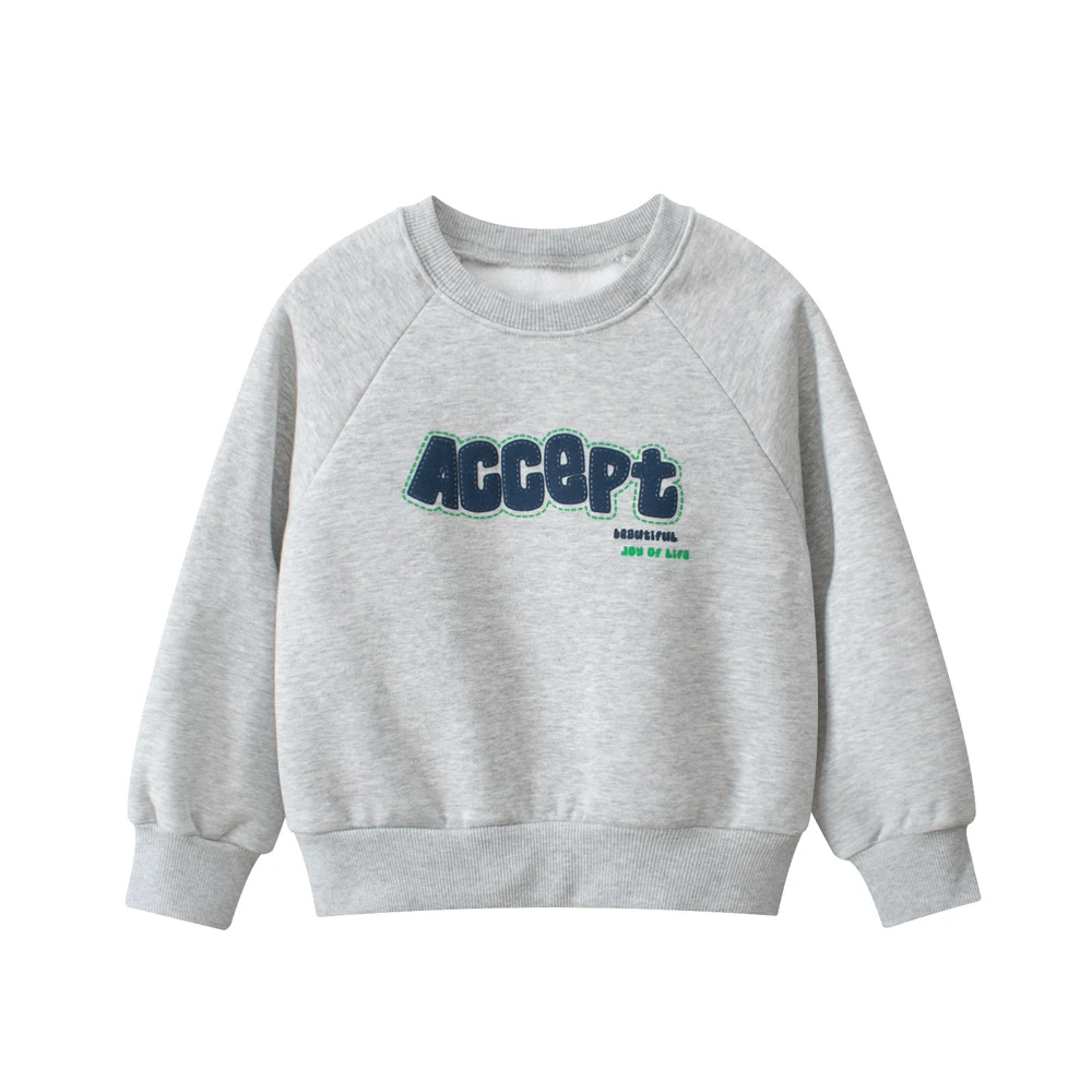 童装儿童春秋季新款圆领卫衣休闲中小童摇粒绒韩版印花上衣