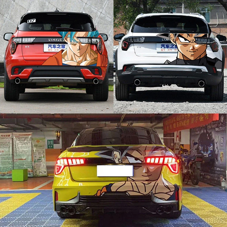 吉利领克03+后灯孙悟空贴纸01 02 03尾灯七龙珠专用改装卡通车贴