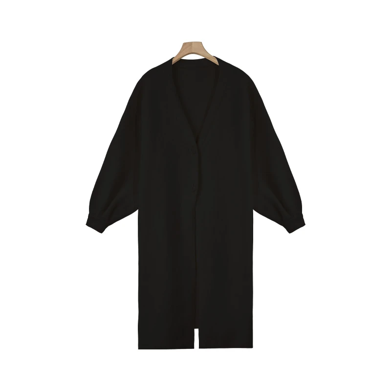 现货【单件外套】孕妇时尚宽松两颗扣针织百搭长款外套56498