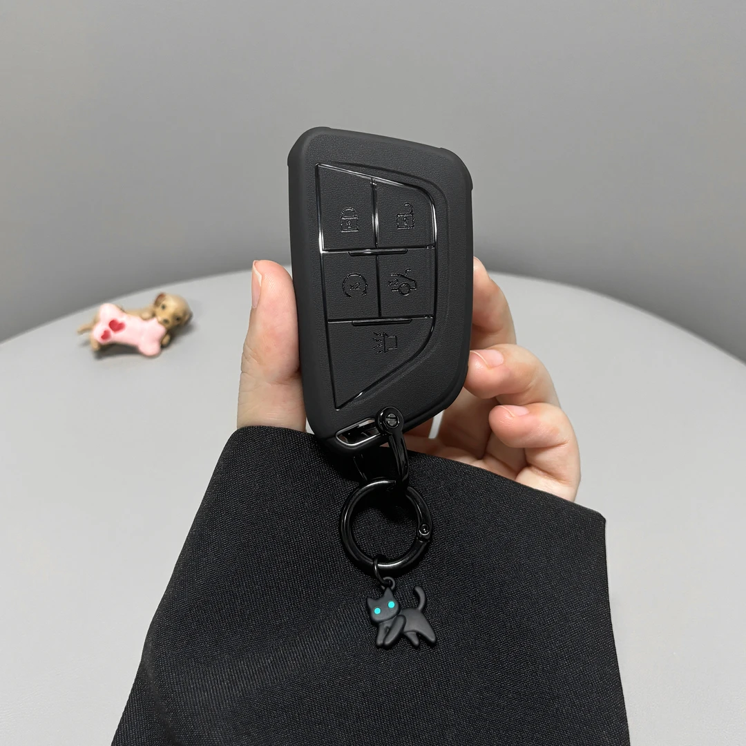 适用凯迪拉克钥匙套ct5 ct6 ct4 xt4高级新款可爱超薄武士黑女生