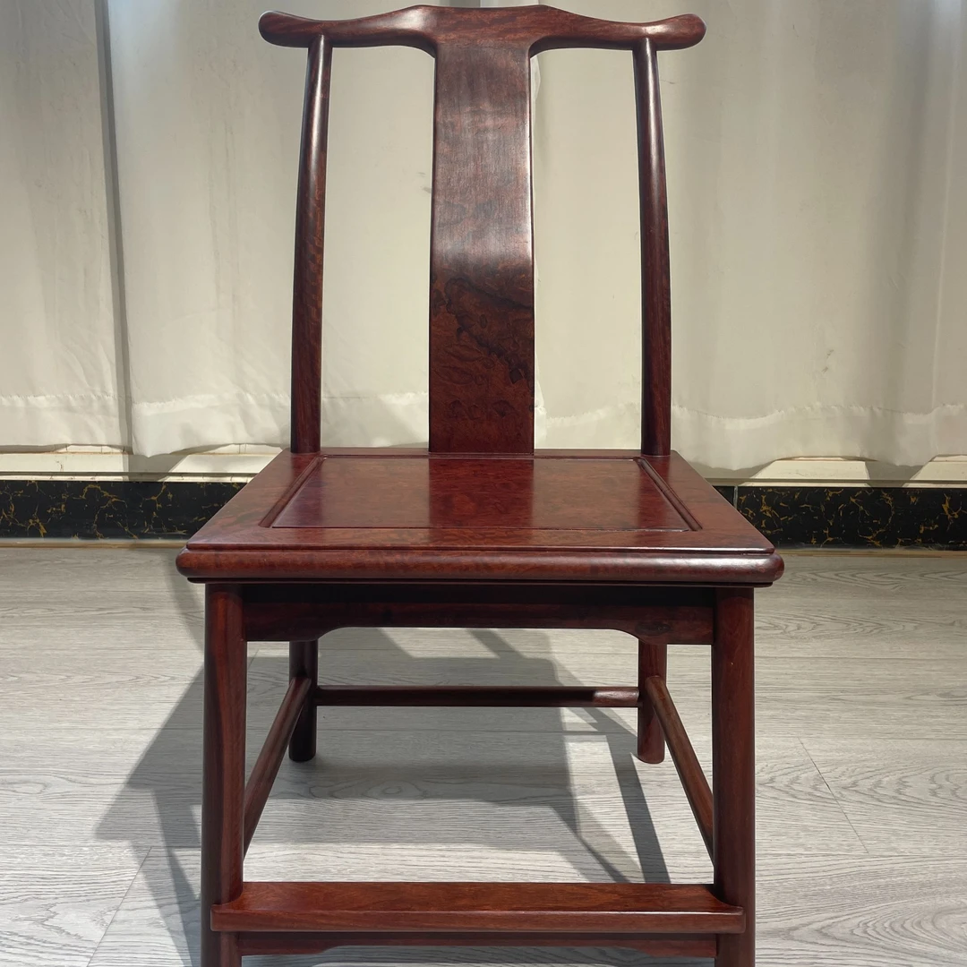 大果紫檀黑红老料小官帽椅子儿童靠背椅吃饭换鞋凳
