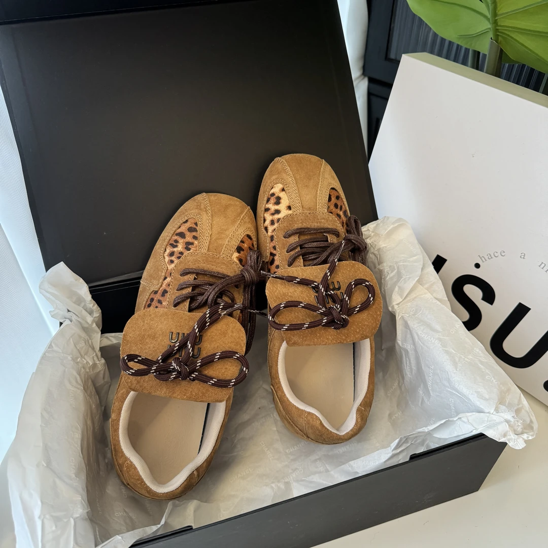 【豹纹】小众德训鞋软面美式复古ins低帮系带