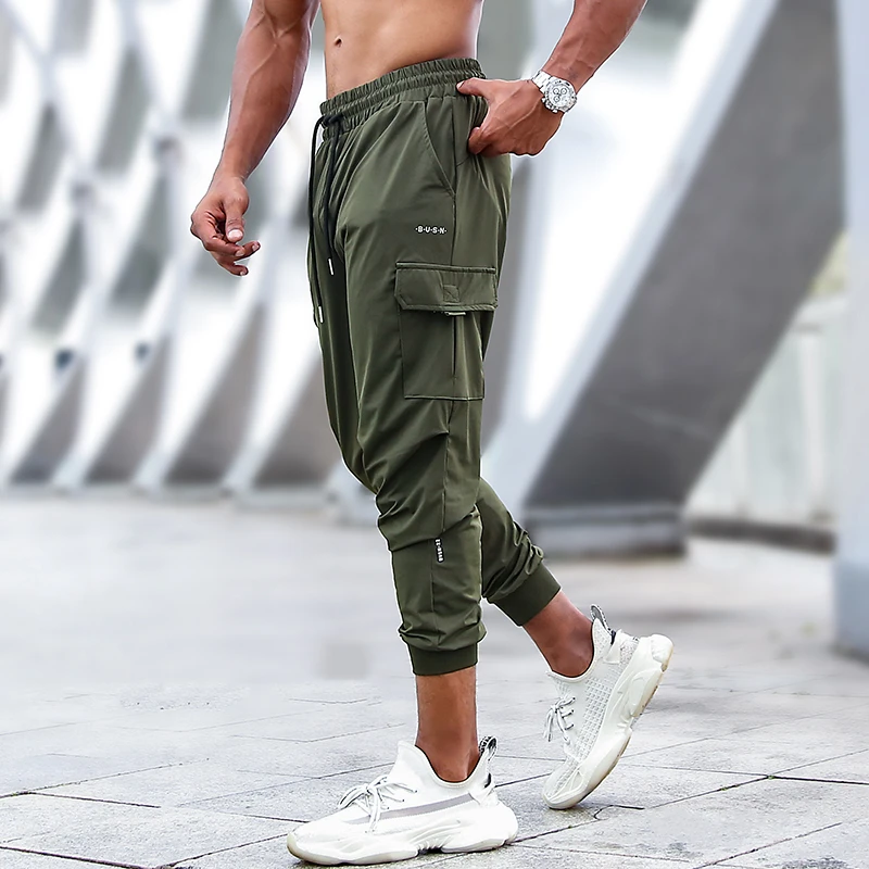 BENSONVISION运动速干长裤健身卫裤训练跑步裤弹力束脚工装裤男子