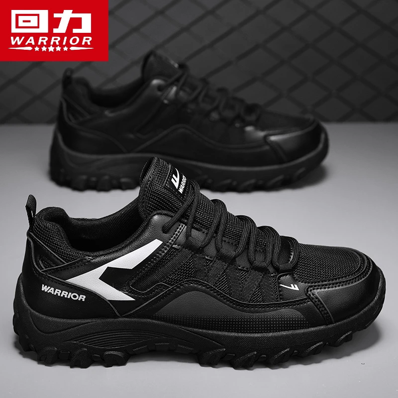 回力男鞋秋冬新款男士户外运动跑步鞋休闲百搭工装潮鞋黑色工作鞋