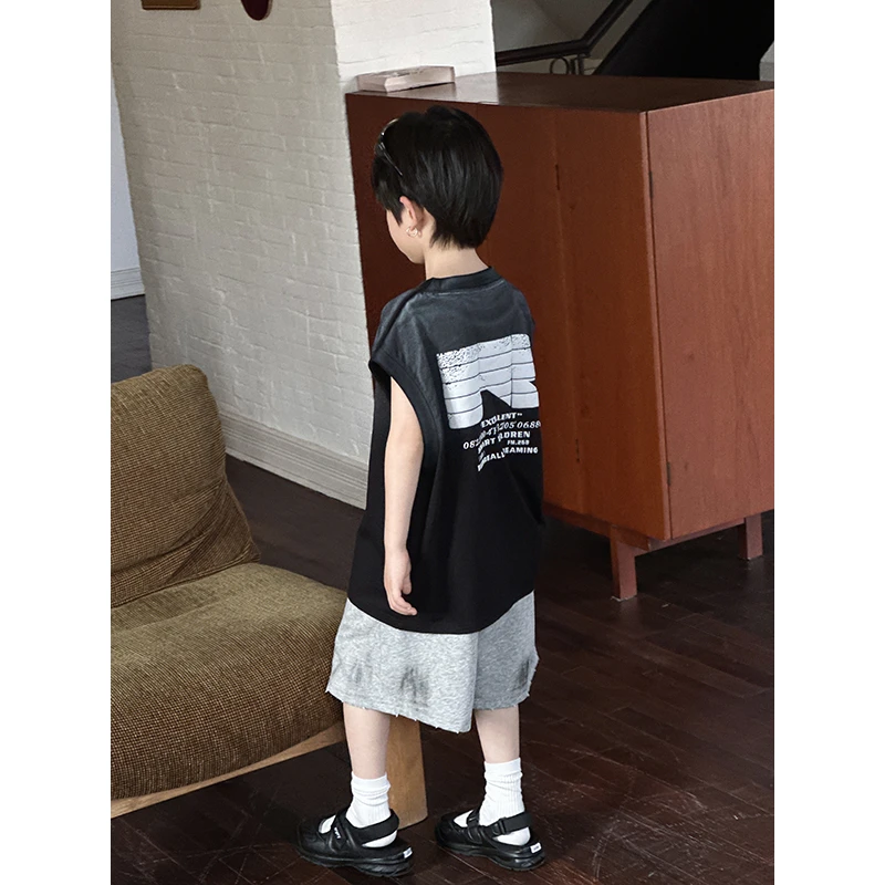 【现货】略略童装儿童夏季款渐变喷色纯棉背心242MJ1188