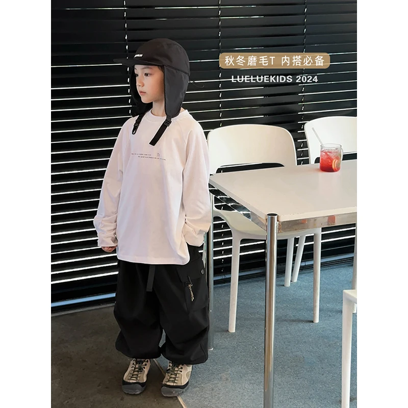 【现货】 略略童装儿童春秋款经典纯色打底上衣T恤244TX1901