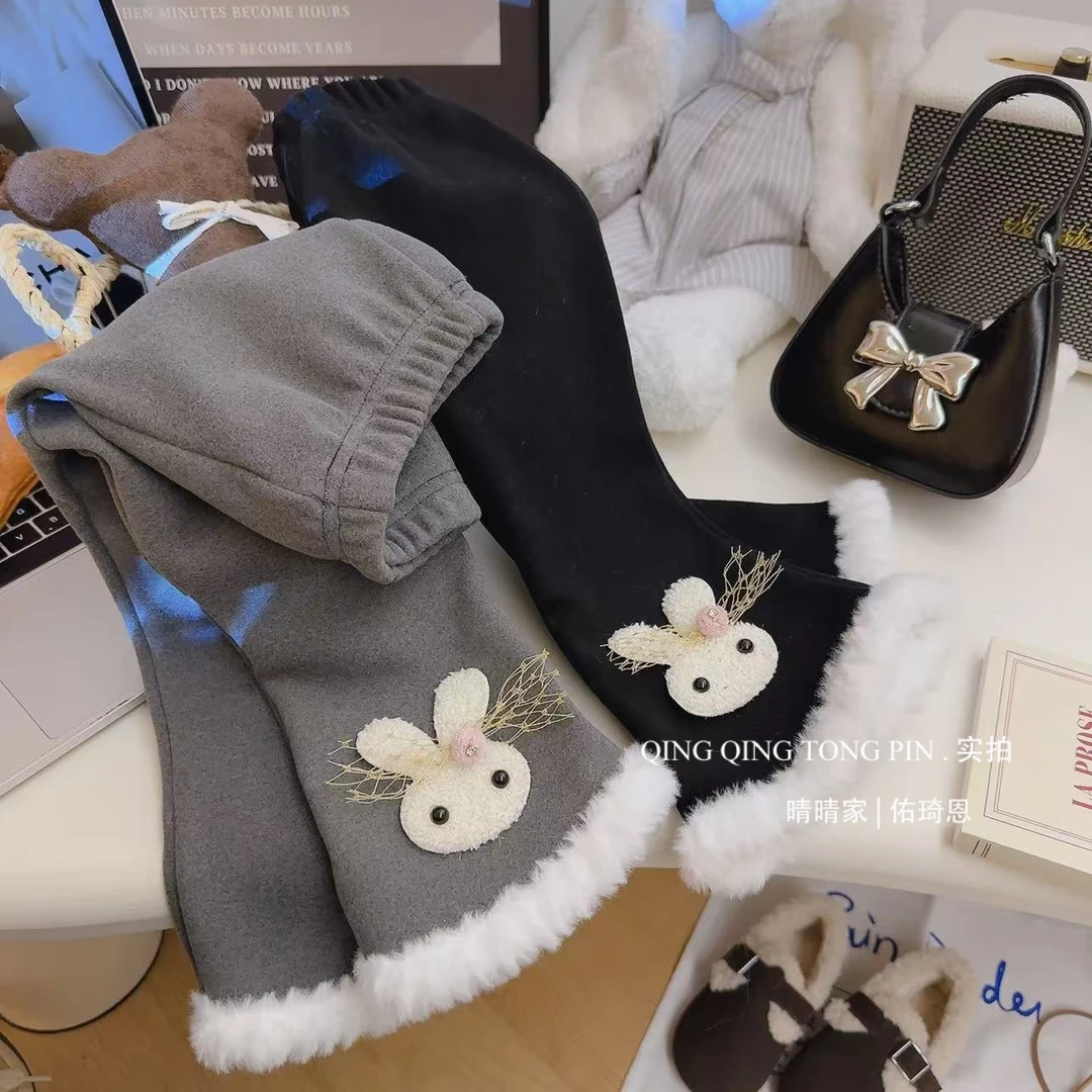 秋冬款加绒儿童洋气打底女童加绒保暖小童休闲裤暖裤冬季外穿