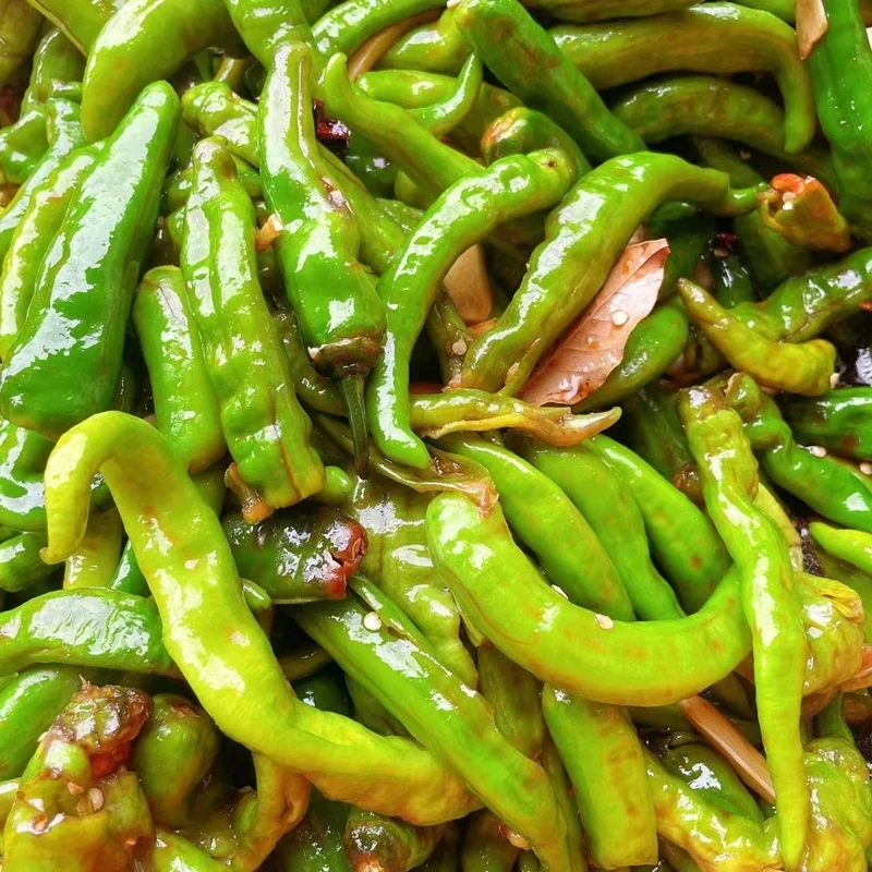 安徽寿县腌辣椒酱辣椒泡辣椒酱油辣椒下饭菜手工制作青辣椒一斤