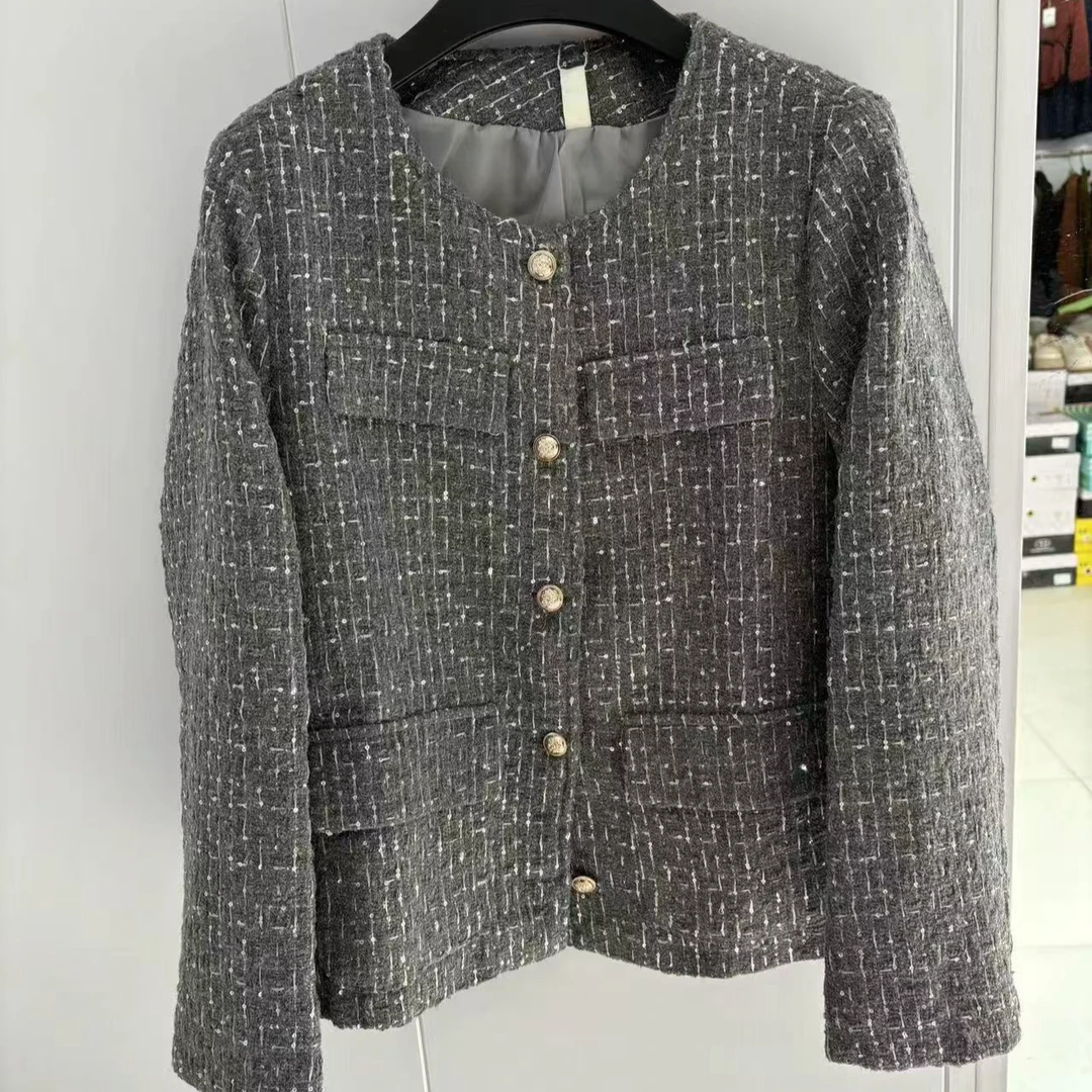 【靓衣园】时尚圆领亮丝加里小香风（25）