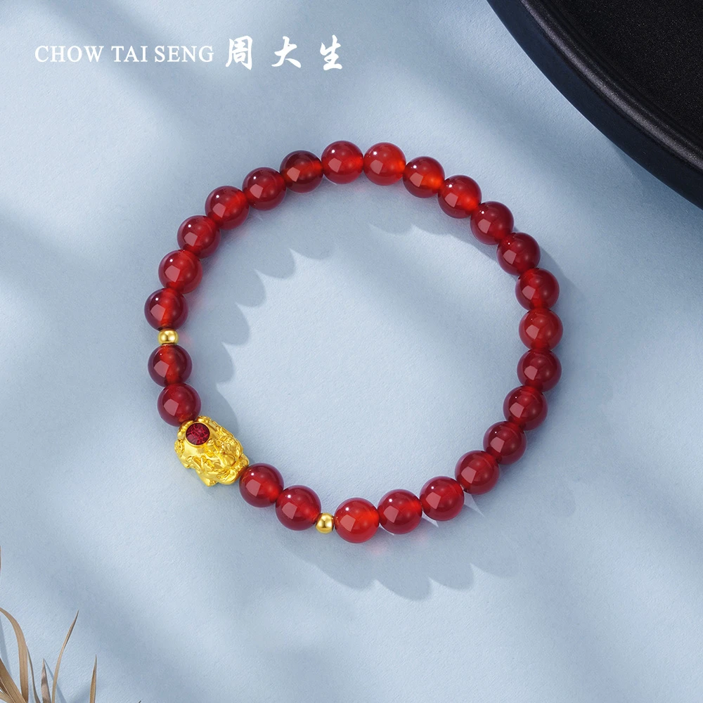 【周大生】足金萌宝貔貅转运珠女式手串Y0GC1473
