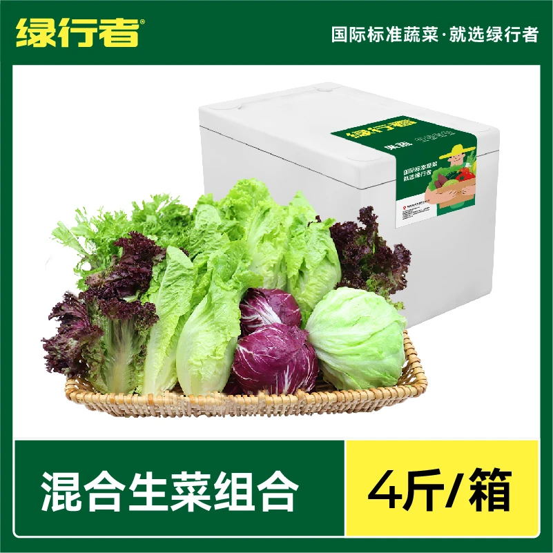 【绿行者】山东新鲜生菜组合4斤7种轻食菜沙拉蔬菜