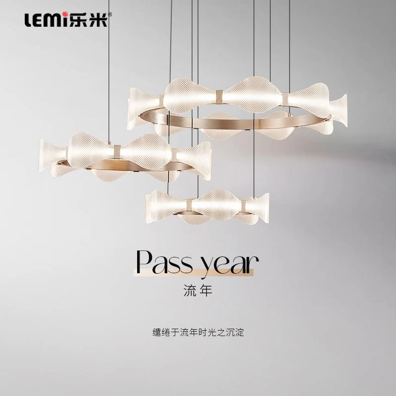 乐米流年意式轻奢客厅吊灯现代极简设计师大气复式楼大厅主灯