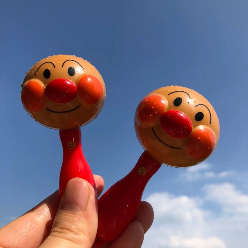 【哄娃神器】面包超人新生宝宝手摇铃面包超人沙锤安抚玩具0-6玩具