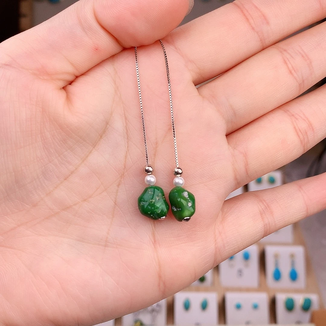 绿松石颈饰银S925镶嵌