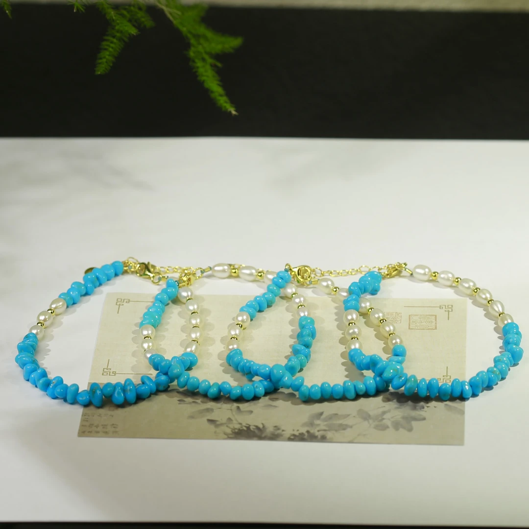 髙瓷蓝绿松石个性时尚轻奢简约气质百搭手链多色多样性发货一件