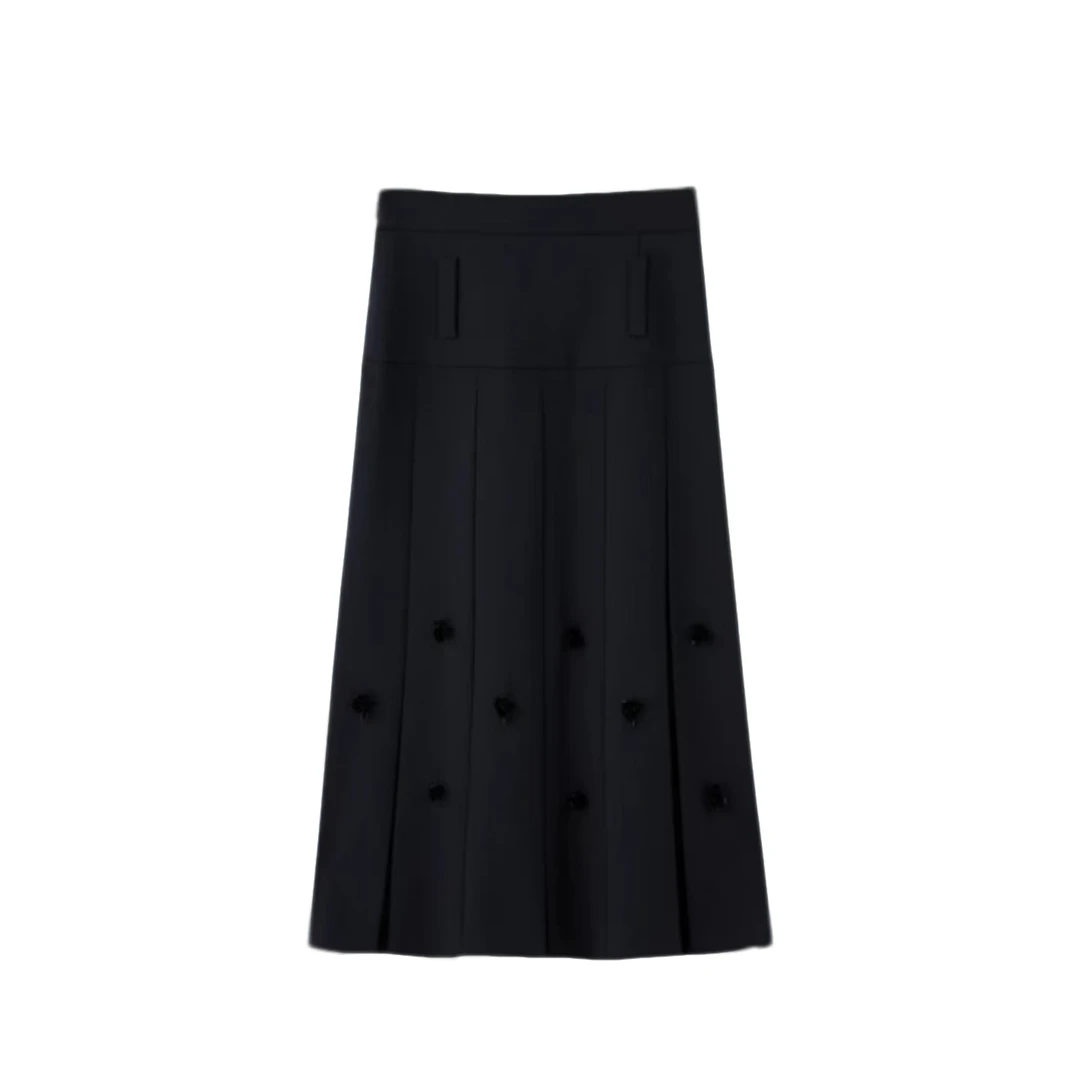 【BILU VTG】399|J0C1600知识分子风钉珠百褶长裙PD2024112