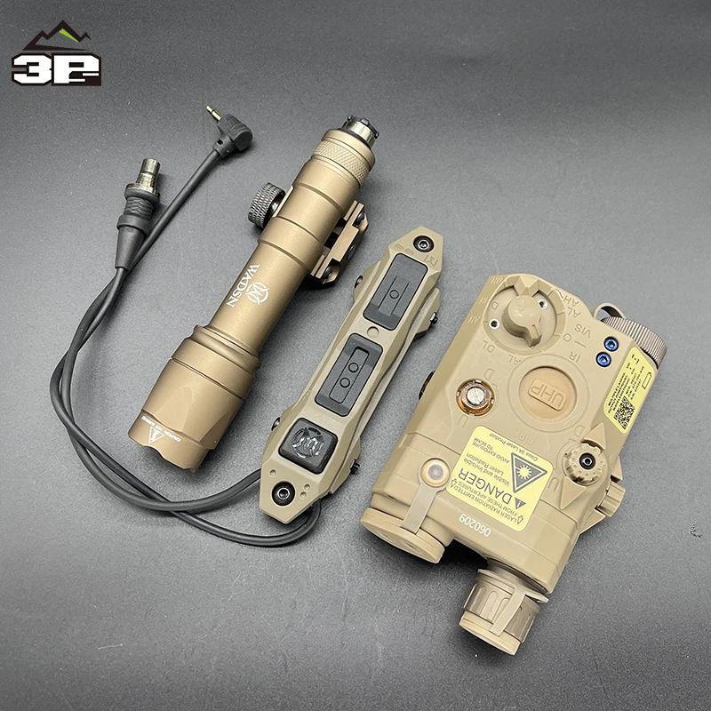 沃德森peq15镭射指示器激光盒战术灯M600C强光手电筒双控鼠尾照明