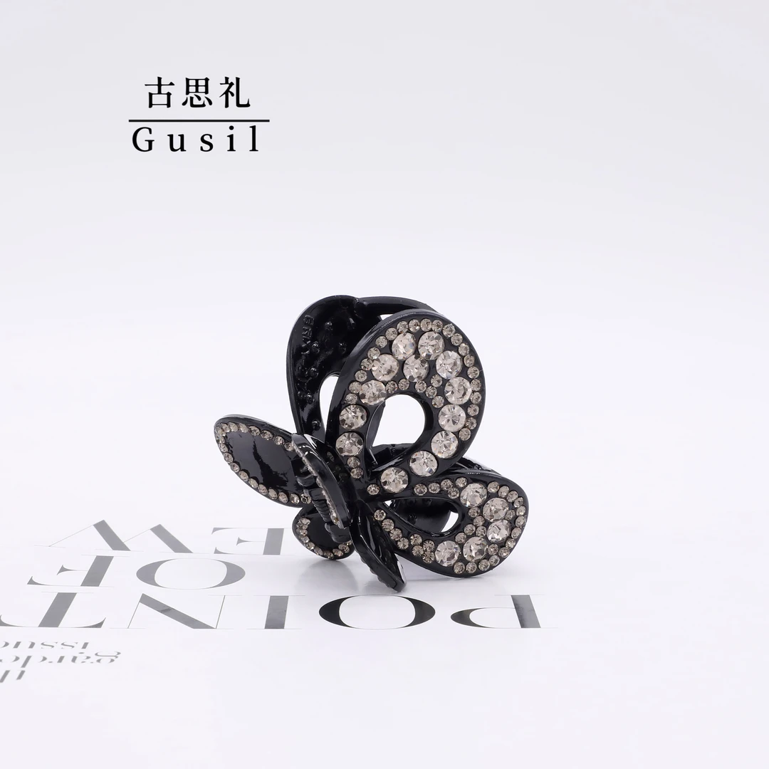 【巴黎王妃 幽兰】韩版时尚蝴蝶双面抓夹