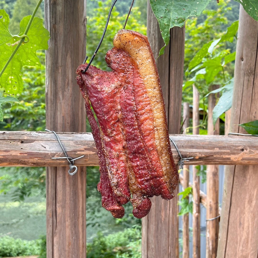 【南侠爆烟肉】湘西凤凰腊味土猪腌制猪肉五花肉后腿1斤真空包邮