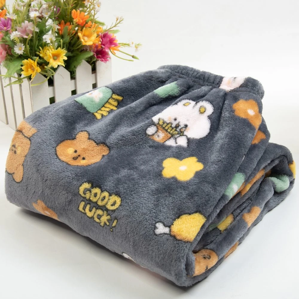 法兰绒睡裤男女款秋冬大码保暖加绒加厚珊瑚绒宽松中老年人家居裤