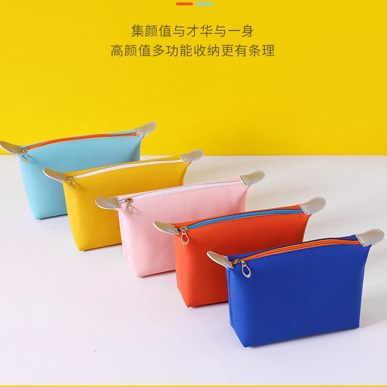 年多多化妆包外出小包包网红少女口红化妆袋简约纯色化妆收纳包