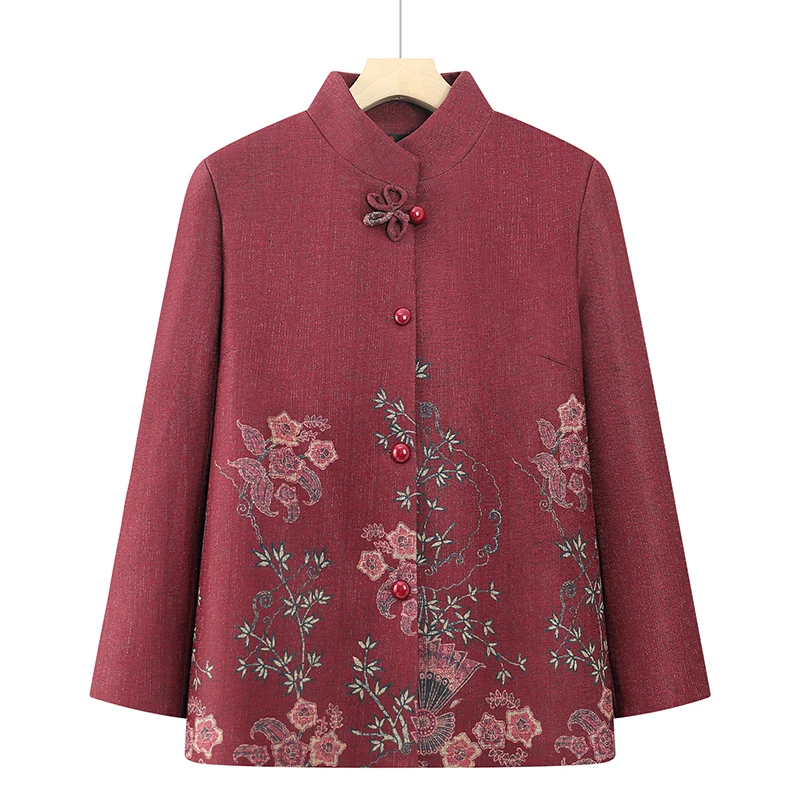 中老年妈妈装春秋款外套老人洋气秋装奶奶装上衣时尚老太太春装