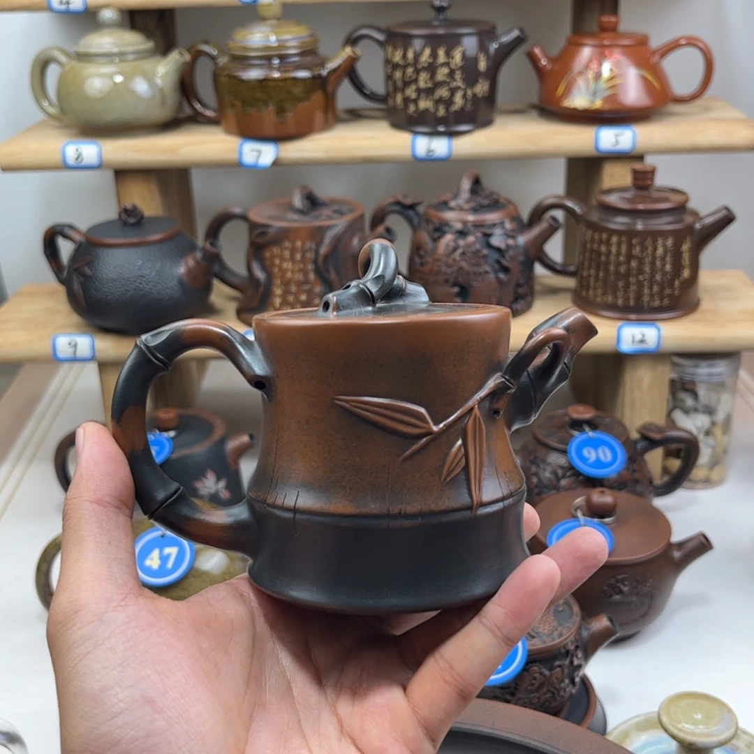 壶200cc建水紫陶全手工制作，传承老手艺人