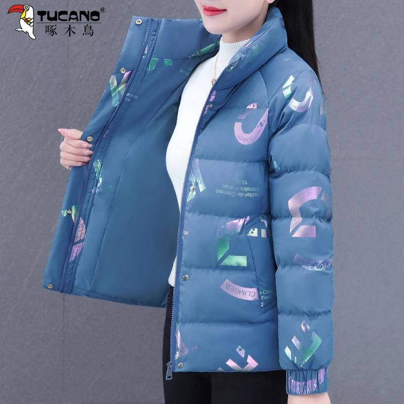 【官方正品】啄木鸟冬季棉袄女2025年新款时尚加厚保暖宽松休闲外套