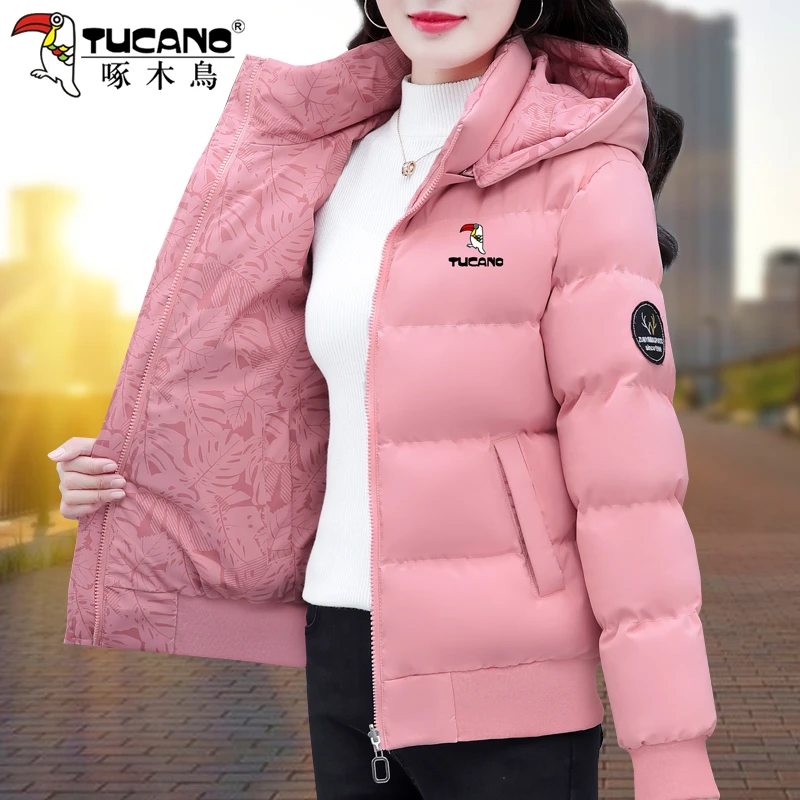 【官方品牌】啄木鸟双面穿棉服女2025新款冬季妈妈洋气加厚保暖外套