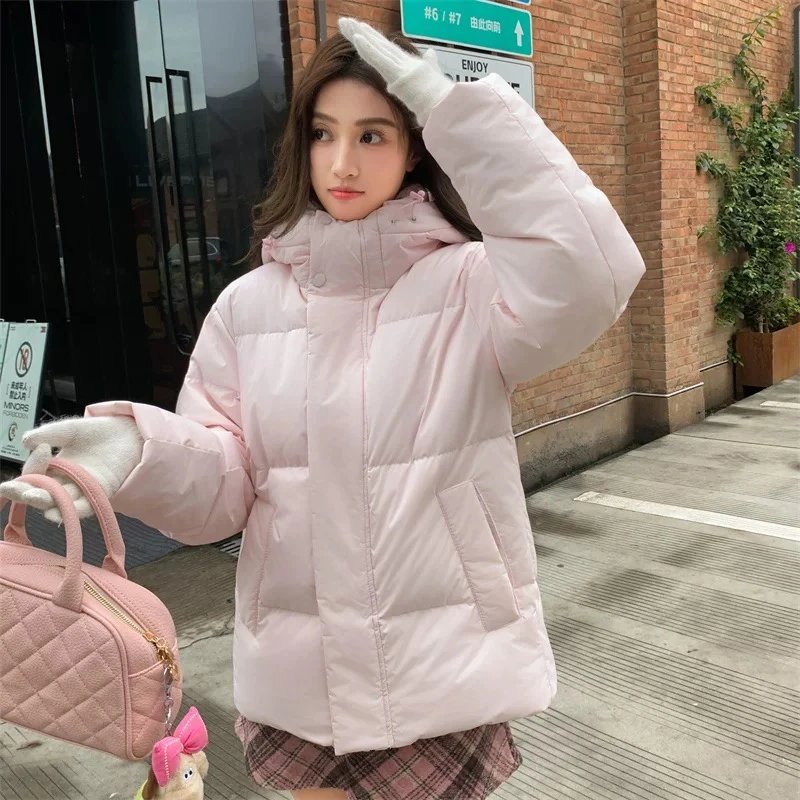 D319-粉色-设计师款-羽绒服白鸭绒休闲时尚百搭