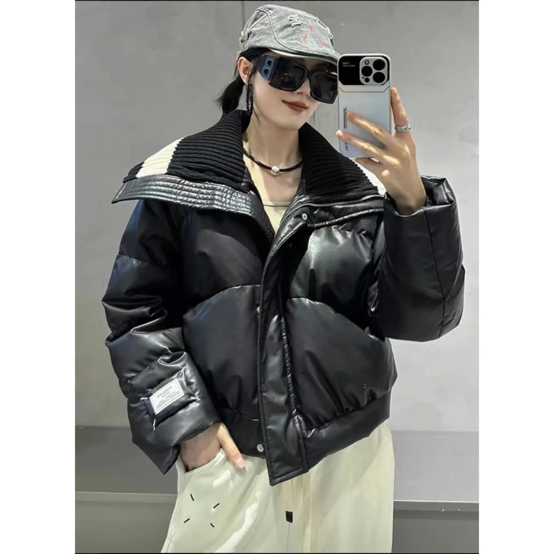 D281-黑色-设计师款-短款羽绒服白鸭绒休闲时尚百搭