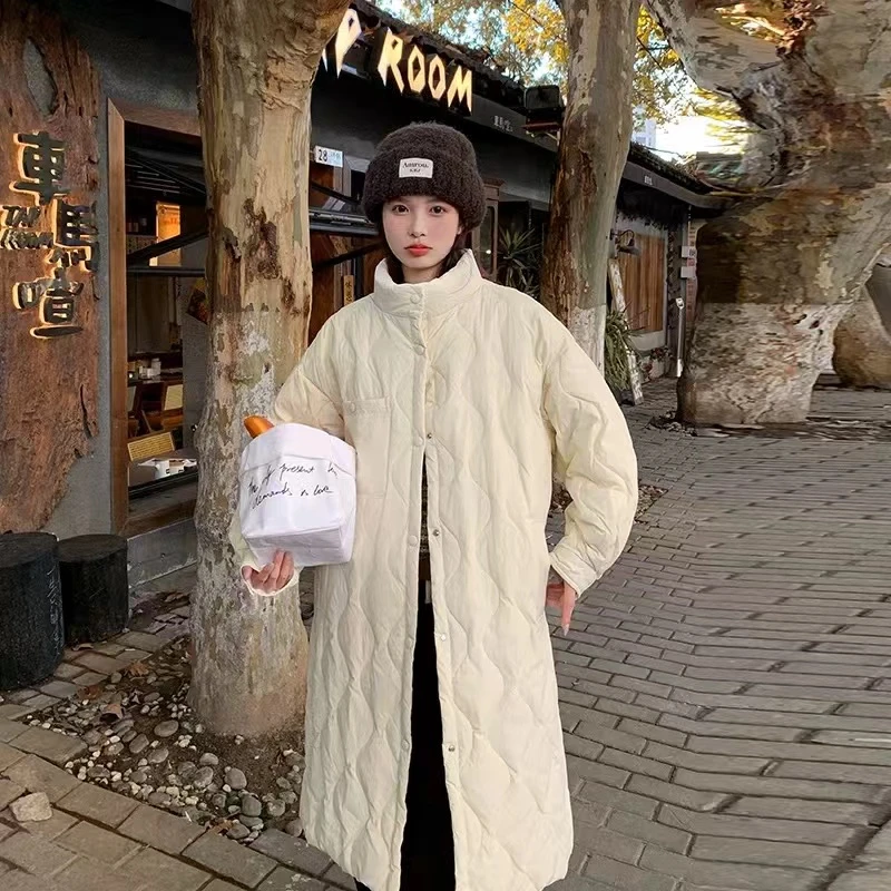 D272-米白色-设计师款-羽绒服白鸭绒休闲时尚百搭连帽宽