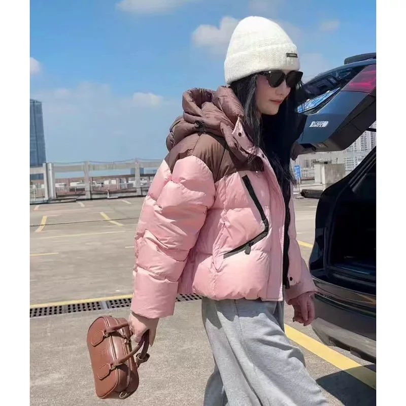 D327-凤仙粉-设计师款-羽绒服鹅绒休闲时尚百搭