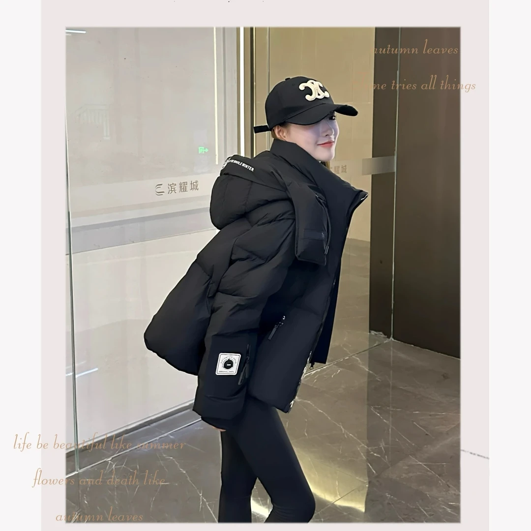 D353-黑色-设计师款-羽绒服白鸭绒休闲时尚百搭