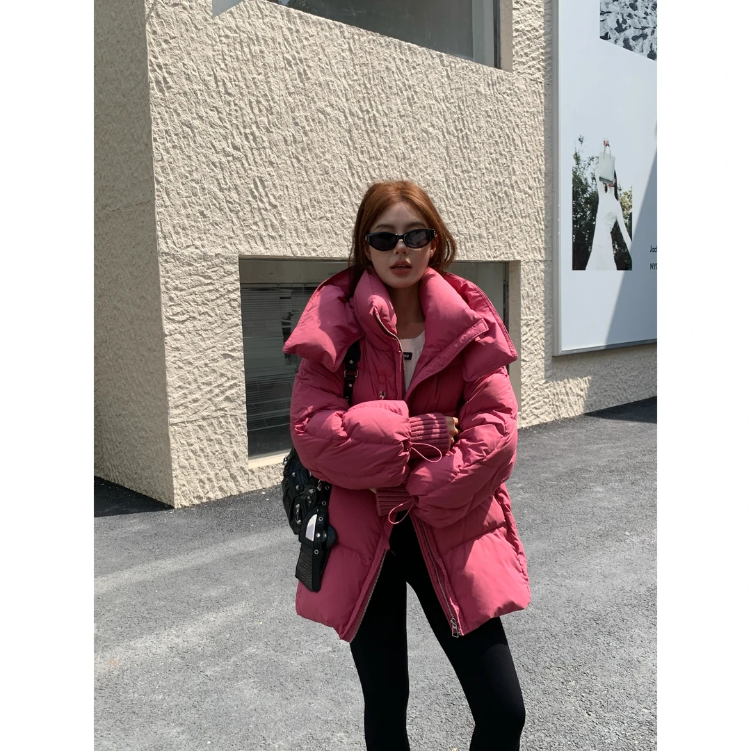 D332-树莓粉-设计师款-羽绒服白鸭绒休闲时尚百搭